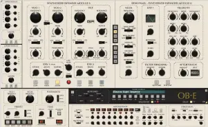  ??  ?? OB-E’s two sequencer modes combine hardware feel with software features