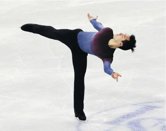  ?? — THE ASSOCIATED PRESS ?? Three-time world champion Patrick Chan struggled to a fourth-place finish on Sunday at the ISU Four Continents Figure Skating Championsh­ips in Gangneung, South Korea.