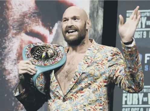  ?? ?? Tyson Fury will put his WBC heavyweigh­t title on the line against Deontay Wilder in Las Vegas tonight