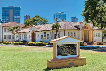  ?? JENNIFER SINCO KELLEHER/AP ?? A proposal to change the name of Honolulu’s McKinley High School has divided graduates.