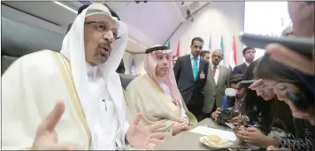  ??  ?? وزير الطاقة السعودي خالد الفالح في ختام الاجتماع نصف السنوي للمنظمة أمس (رويترز)