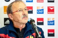  ??  ?? Jacques Brunel speaks at a media conference as the French rugby team prepares for the second test match against New Zealand, in Auckland. — AFP photo