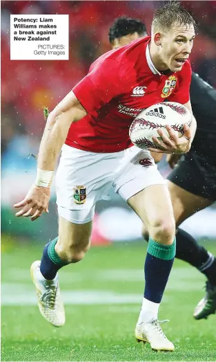  ?? PICTURES: Getty Images ?? Potency: Liam Williams makes a break against New Zealand