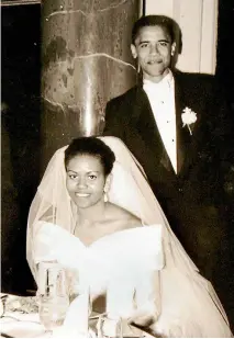  ?? PHOTO: SUPPLIED ?? A wedding photo of Barack and Michelle Obama on October 3, 1992.