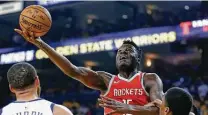  ?? Michael Ciaglo / Houston Chronicle ?? Center Clint Capela, who is coming off a career year, wants more than the Rockets are currently offering.