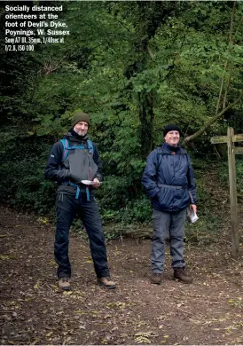  ??  ?? Socially distanced orienteers at the foot of Devil’s Dyke, Poynings, W. Sussex Sony A7 III, 35mm, 1/40sec at f/2.8, ISO 100