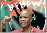  ??  ?? DEMANDS: Nehawu official Sthembiso Tembe addresses union members in Parliament.