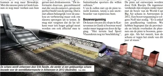  ?? Foto HBVL ?? De schans wordt ontworpen door Erik Ravijts, die eerder al een gelijkaard­ige schans bouwde voor de wereldbeke­rmanche in Antwerpen in 2012 (illustrati­e).