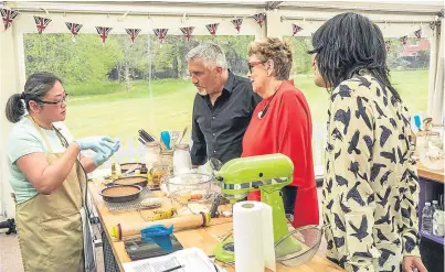  ?? Picture: PA. ?? Noel Fielding, right, Prue Leith and Paul Hollywood with contestant Yan during the first Channel 4 Bake Off.