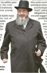  ?? PHOTO: AP ?? Dayan Lichtenste­in: says Rabbi Halpern ‘unfit to serve’