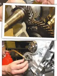  ??  ?? 6
Refit the oil outlet plug that was removed in step 21 of part one last issue (it was a 6mm Allen key plug). Fit the oil pump gear into the front of the oil pump (pictured) with lots of engine oil.