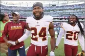  ?? MICHAEL REAVES — GETTY IMAGES ?? Josh Norman (24), formerly of the Washington Redskins, has reportedly signed a one-year deal to bolster the San Francisco 49ers’ cornerback corps.