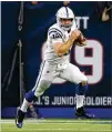  ?? BOB LEVEY / GETTY IMAGES ?? Colts QB Andrew Luck, who was sacked only 18 times this season, was second in the NFL with 39 touchdown passes.