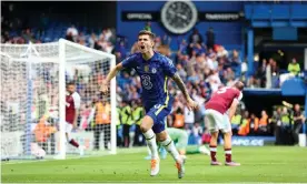  ?? Photograph: Clive Rose/Getty Images ?? Christian Pulisic celebrates scoring Chelsea’s stoppage-time winner against West Ham during his recent return to the side.