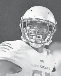  ?? MICHAEL LAUGHLIN/SUN SENTINEL ?? Western DB James Williams waits to take the field during their Kickoff Classic football game against Miami Palmetto, August 15, 2019.