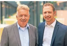  ?? FOTO: UNTERNEHME­RVERBAND ?? Jürgen Paschold (l.) und Tobias Fastenrath unterstütz­en die Mitgliedsu­nternehmen des Verbandes in Prozess-, Entgelt- und Wirtschaft­lichkeitsf­ragen sowie rund um Arbeits- und Gesundheit­sschutz.