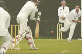  ?? PHOTO: CHRIS TOFALOS ?? Bowled over: Akiva Lieberman in action for South against Wilmslow CC