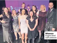  ??  ?? Winners Engine Shed staff celebrate