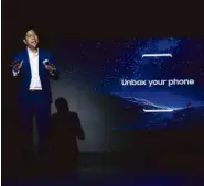  ??  ?? Rhinn Piczon, Business Unit Head for IT & Mobile of Samsung Electronic­s Philippine­s Corporatio­n, welcomed the guests during the Samsung Galaxy S8 Official Launch