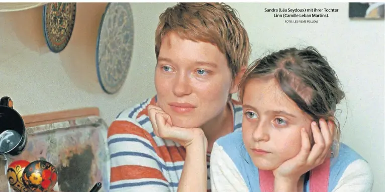  ?? FOTO: LES FILMS PELLÉAS ?? Sandra (Léa Seydoux) mit ihrer Tochter Linn (Camille Leban Martins).