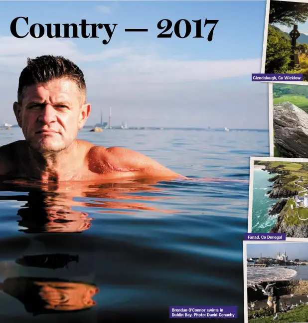  ??  ?? Brendan O’Connor swims in Dublin Bay. Photo: David Conachy