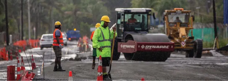  ?? Photo: Leon Lord ?? The Queen Elizabeth Drive road works on January 11, 2023.