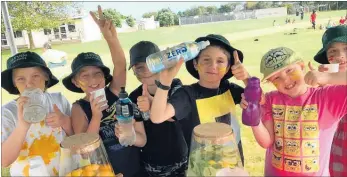  ?? LVN240317w­ater ?? LEVIN School students are giving the seal of approval to drinking water only at school. From left: Kate Osborne, Seth Bolstad, Kaden Dawson Cox, Malakai West, Sarsha Kearns and Lucian Wilkson.