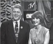  ?? L. Cohen WireImage via Getty Images ?? PRESIDENTI­AL candidate Bill Clinton at MTV’s Rock the Vote with MTV News’ Tabitha Soren.