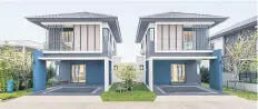  ?? ?? An artist’s rendition of N.C. Housing’s duplex houses. The company is planning to launch two developmen­ts of these homes — one in Rangsit Khlong 2, and the other in Lam Luk Ka Khlong 7 — with units priced from 3.89 million baht.