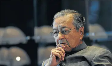  ?? Reuters ?? Cutting costs: Prime Minister Mahathir Mohamad said earlier in May that the contract with Ocean Infinity was being reviewed as his new administra­tion seeks to cut costs. Now the hunt has officially been called off. /