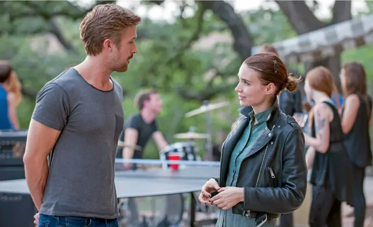  ??  ?? Rayn Gosling with co-star Mara Rooney in a scene from Song on Song. The movie is about an aspiring musician caught in a love traingle