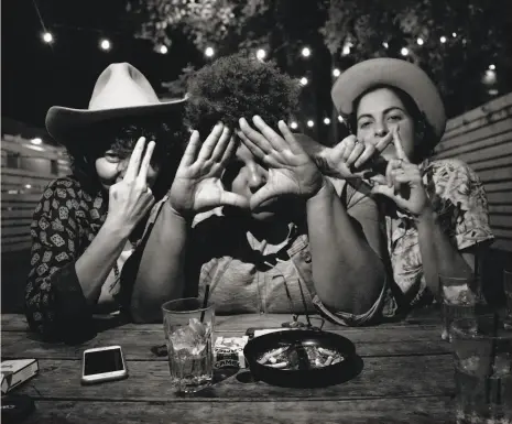  ?? Harvey Hale ?? Bermuda Triangle — Jesse Lafser (left), Brittany Howard and Becca Mancari — has recorded two songs.