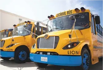  ?? U-T ?? The Cajon Valley Union School District displayed its new electric buses in July 2022 in El Cajon.