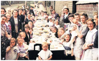  ??  ?? A VE Day street party in Birmingham on May 8, 1945