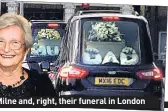  ??  ?? LOVED: Norman and Shirley Milne and, right, their funeral in London