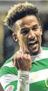  ??  ?? Scott Sinclair makes it 3-0 to Celtic.