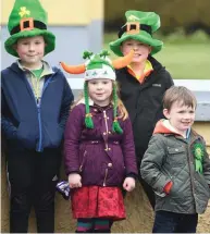  ??  ?? Kids decked out in green at the St Patrick’s Day recital by Millstreet Pipe Band in Ballydaly.