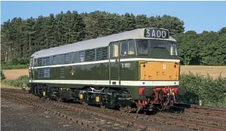  ?? STEVE ALLEN ?? Class 31 No. D5631 in ex-works condition at Weybourne on July 21, the day it was officially relaunched into traffic on the North Norfolk Railway following overhaul.