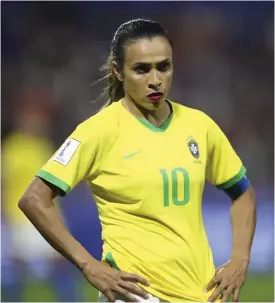  ?? FOTO: AP PHOTO/FRANCISCO SECO ?? Brasiliens Marta under fotbolls-VM.