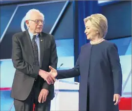  ?? Joe Raedle
Getty I mages ?? DEMOCRATIC CENTRISTS say that Hillary Clinton’s delegate lead is a vote of confidence and note that she’s rejected many of Bernie Sanders’ policy positions.