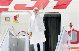  ?? PTI ?? PM Narendra Modi leaves for Xiamen BRICS Summit from New Delhi on Sunday.