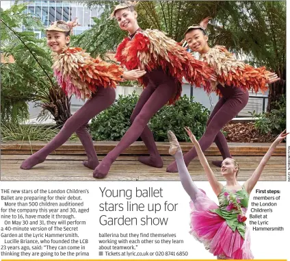  ??  ?? First steps: members of the London Children’s Ballet at the Lyric
Hammersmit­h