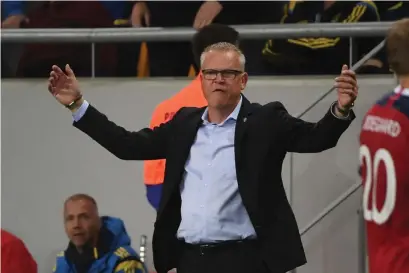  ?? Bild: Fredrik Sandberg ?? Förbundska­pten Janne Andersson har lite att fundera efter matchen mot Norge.