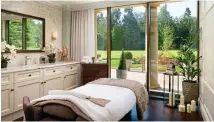  ??  ?? ROOM WITH A VIEW: One of the luxurious treatment rooms at Grantley Hall in Yorkshire