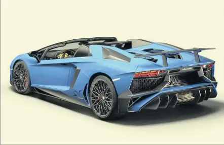  ??  ?? Lamborghin­i calls its ferocious new car the (deep breath) Lamborghin­i Aventador LP750-4 Superveloc­e Roadster.