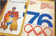  ?? DAVID ZALUBOWSKI/THE ASSOCIATED PRESS ?? One of the posters used in Colorado’s effort to secure an Olympic bid in 1976 is part of the memorabili­a collection of the Denver Public Library. Over 40 years after becoming the first city to walk away from an Olympic bid, Denver is considerin­g...