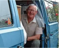  ?? ?? ●●David was a familiar face at canal restoratio­n sites pouring refreshmen­ts and handing out biscuits for the volunteers from his camper van