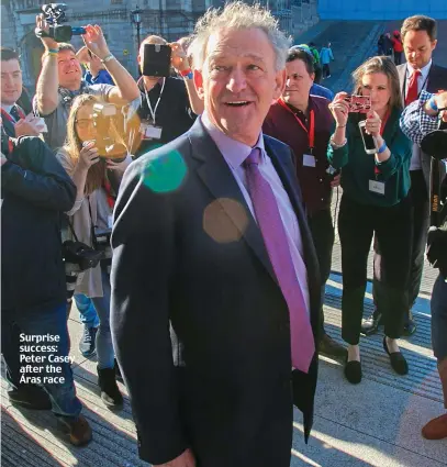  ??  ?? Surprise success: Peter Casey after the Áras race