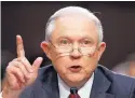  ?? ALEX BRANDON/ASSOCIATED PRESS ?? Attorney General Jeff Sessions testifies before the Senate Select Committee on Intelligen­ce on Tuesday.