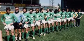  ??  ?? Larqué, Curkovic, Schaer, Repellini, Sarramagna, Hervé Revelli, Patrick Revelli, Lopez, Rocheteau, Bathenay, Santini, Synaeghel, Piazza, Dugalic, Herbin... Qui c’est les plus forts, c’était les Verts de . (Photo AFP)